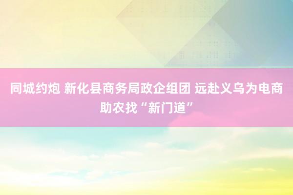 同城约炮 新化县商务局政企组团 远赴义乌为电商助农找“新门道”