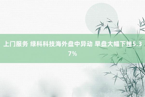 上门服务 绿科科技海外盘中异动 早盘大幅下挫5.37%