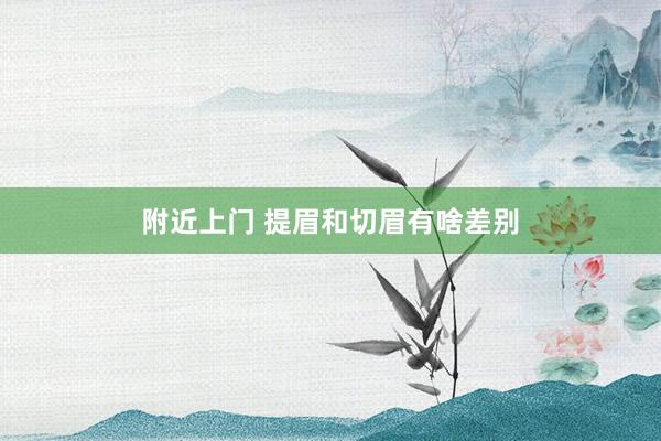 附近上门 提眉和切眉有啥差别