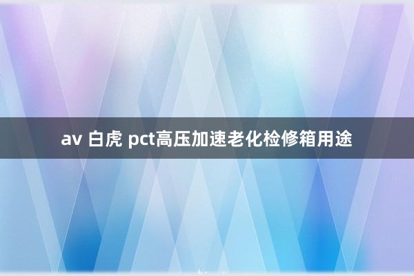 av 白虎 pct高压加速老化检修箱用途