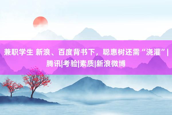 兼职学生 新浪、百度背书下，聪惠树还需“浇灌”|腾讯|考验|素质|新浪微博