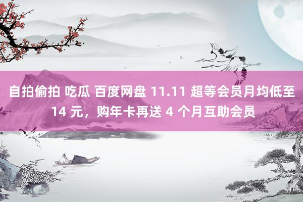 自拍偷拍 吃瓜 百度网盘 11.11 超等会员月均低至 14 元，购年卡再送 4 个月互助会员